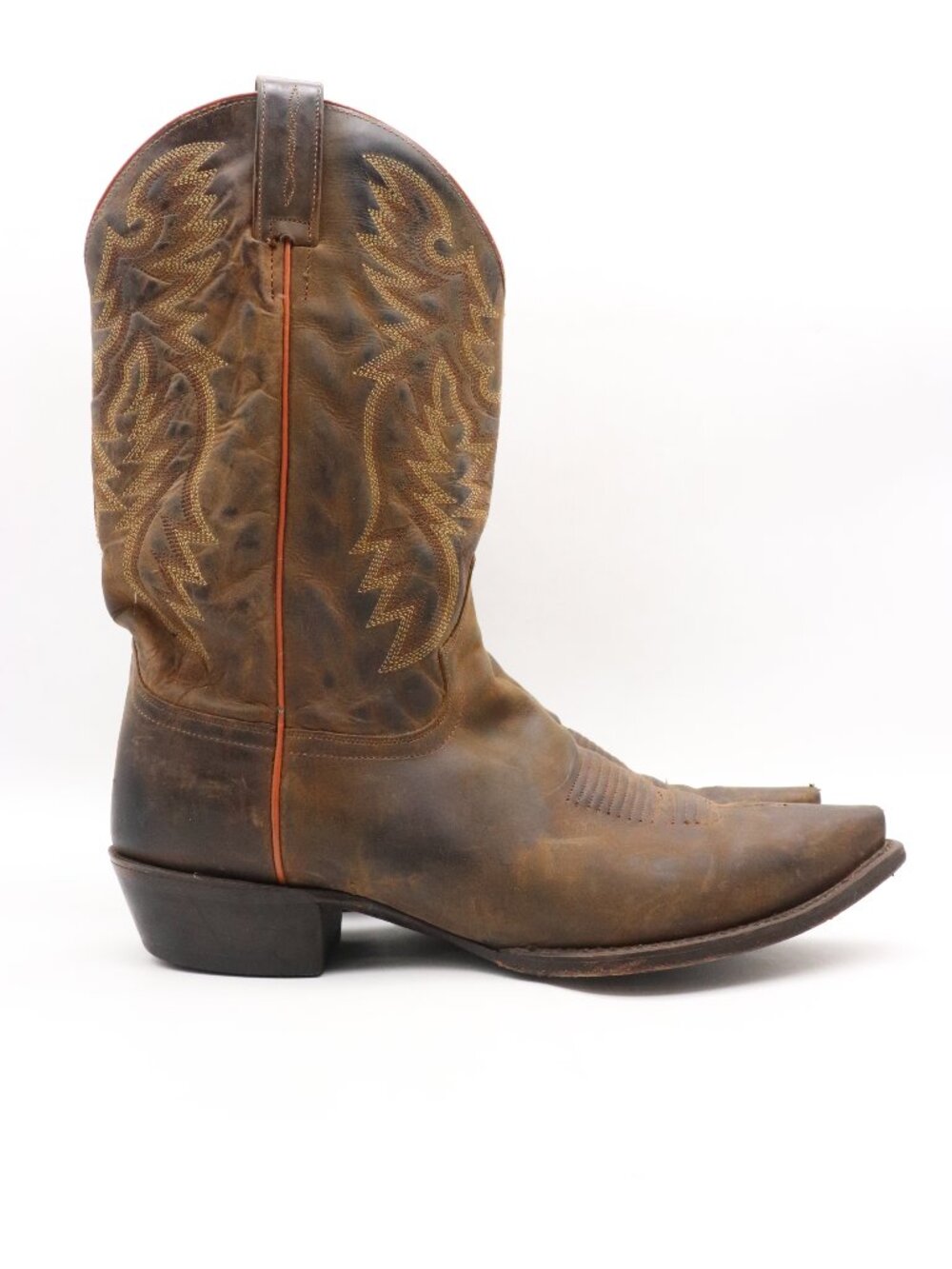 RED RANCH Men's Size 12 D Brown Leather Cowboy Western Boots Pull On